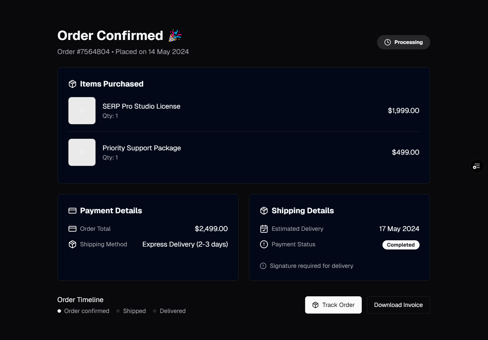 10 Order Confirmation Page Designs with Shadcn UI cover image